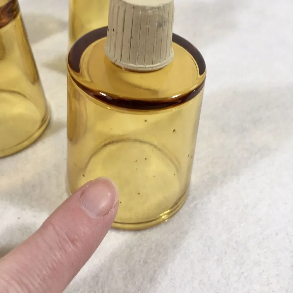 Lot Of 6 Amber Votive Sconce Replacement Glass Globe